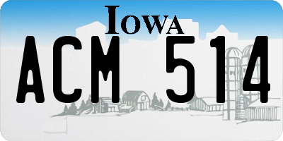 IA license plate ACM514