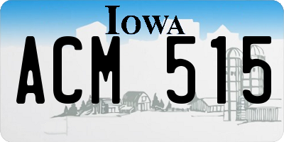 IA license plate ACM515