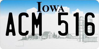 IA license plate ACM516