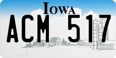 IA license plate ACM517