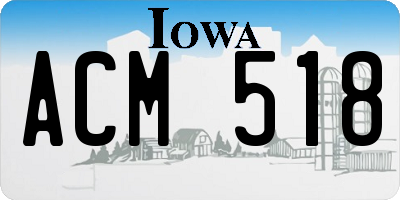 IA license plate ACM518