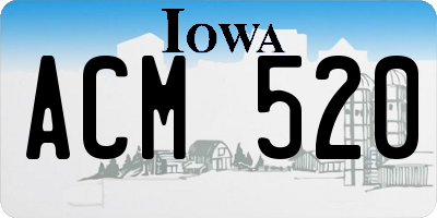 IA license plate ACM520
