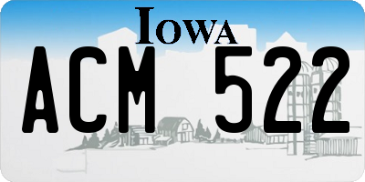 IA license plate ACM522