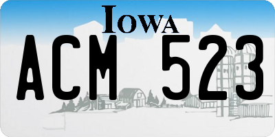 IA license plate ACM523