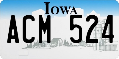 IA license plate ACM524