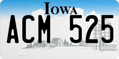 IA license plate ACM525
