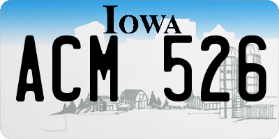 IA license plate ACM526