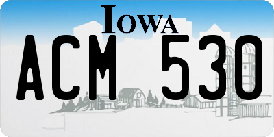 IA license plate ACM530