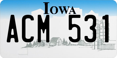 IA license plate ACM531