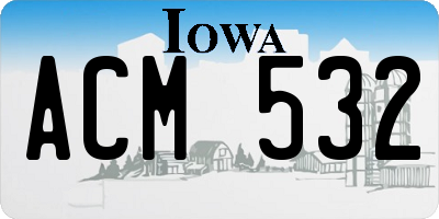 IA license plate ACM532