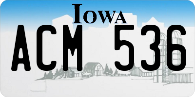 IA license plate ACM536