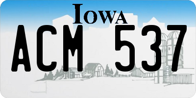 IA license plate ACM537