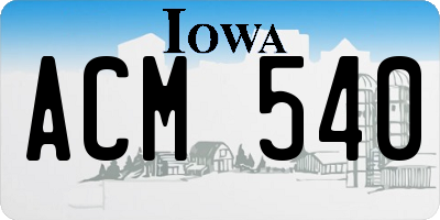 IA license plate ACM540