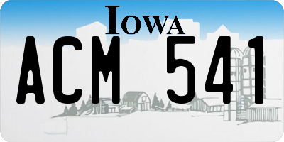 IA license plate ACM541