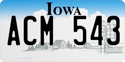 IA license plate ACM543