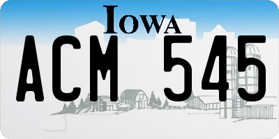 IA license plate ACM545