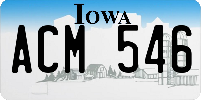 IA license plate ACM546