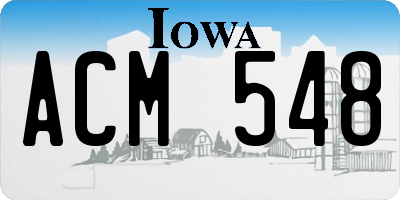 IA license plate ACM548