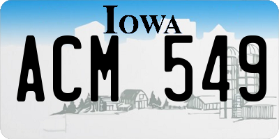 IA license plate ACM549