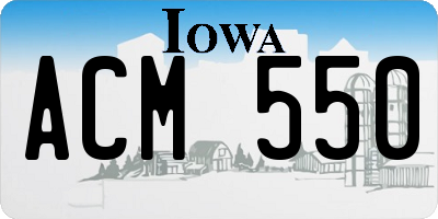 IA license plate ACM550