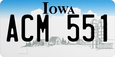 IA license plate ACM551