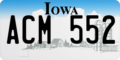 IA license plate ACM552