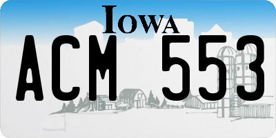 IA license plate ACM553