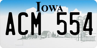 IA license plate ACM554