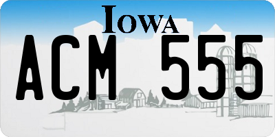 IA license plate ACM555