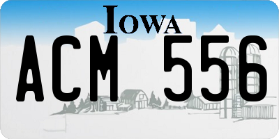IA license plate ACM556