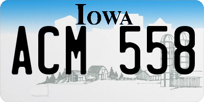 IA license plate ACM558