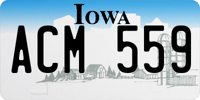 IA license plate ACM559