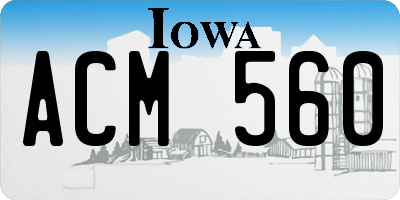 IA license plate ACM560
