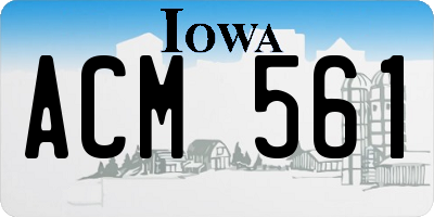 IA license plate ACM561