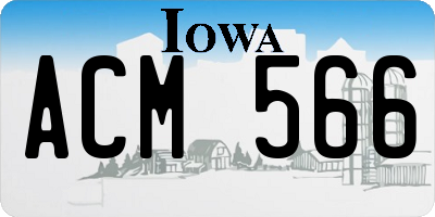 IA license plate ACM566