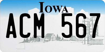 IA license plate ACM567