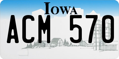 IA license plate ACM570