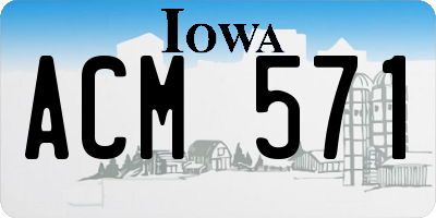 IA license plate ACM571