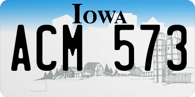 IA license plate ACM573