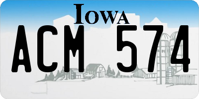 IA license plate ACM574