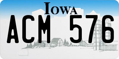 IA license plate ACM576