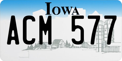 IA license plate ACM577