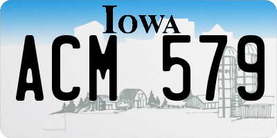 IA license plate ACM579