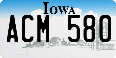 IA license plate ACM580