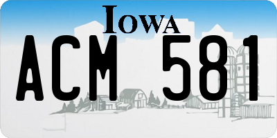 IA license plate ACM581