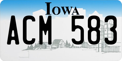 IA license plate ACM583