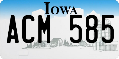 IA license plate ACM585