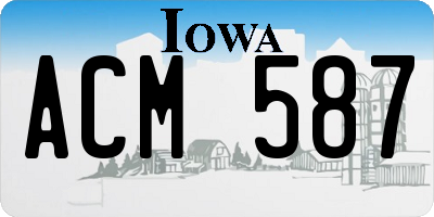IA license plate ACM587