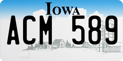 IA license plate ACM589