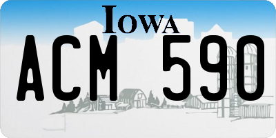IA license plate ACM590
